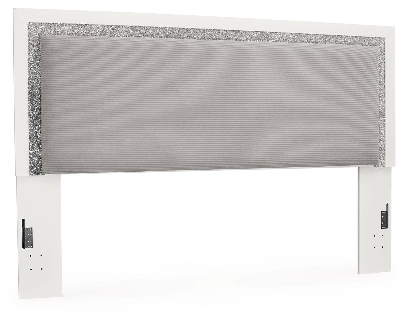 Maeling White/Gray King Upholstered Panel Headboard - PCB1119-58
