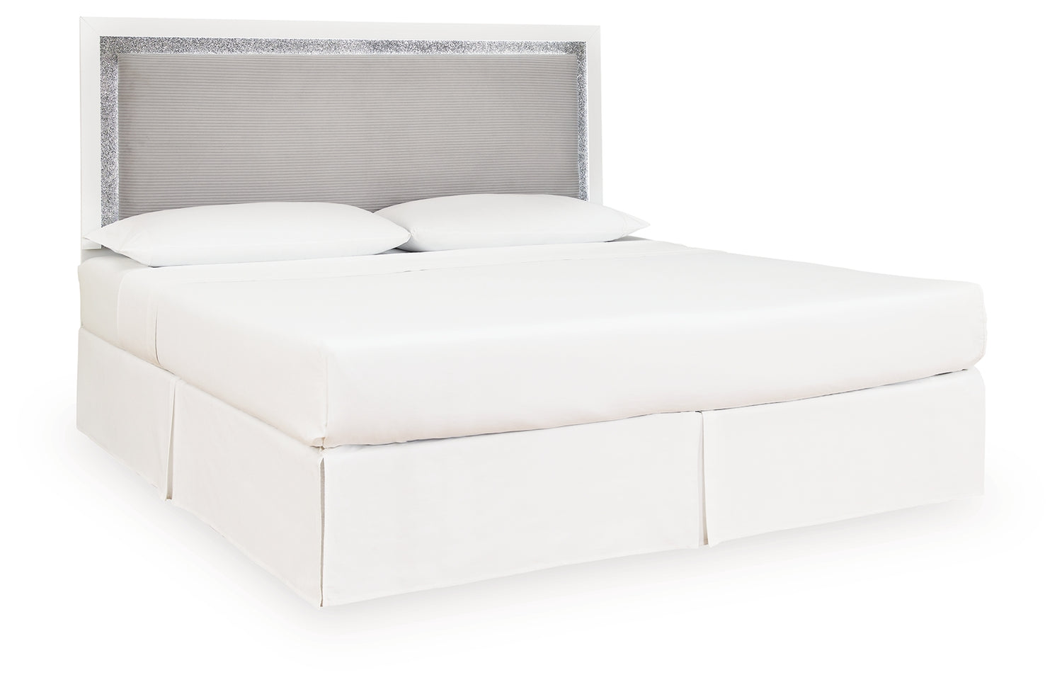 Maeling White/Gray King Upholstered Panel Headboard - PCB1119-58