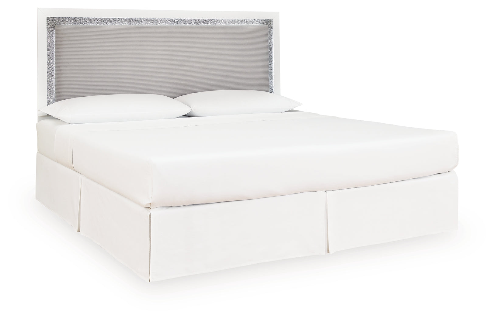 Maeling White/Gray King Upholstered Panel Headboard - PCB1119-58