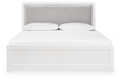 Maeling White King Upholstered Panel Bed - PCB1119B4