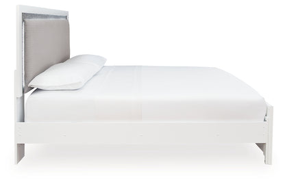 Maeling White King Upholstered Panel Bed - PCB1119B4