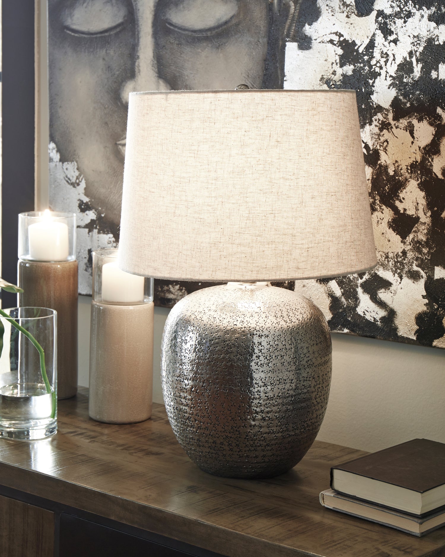 Magalie Antique Silver Finish Table Lamp (Set of 2) - L207314X2