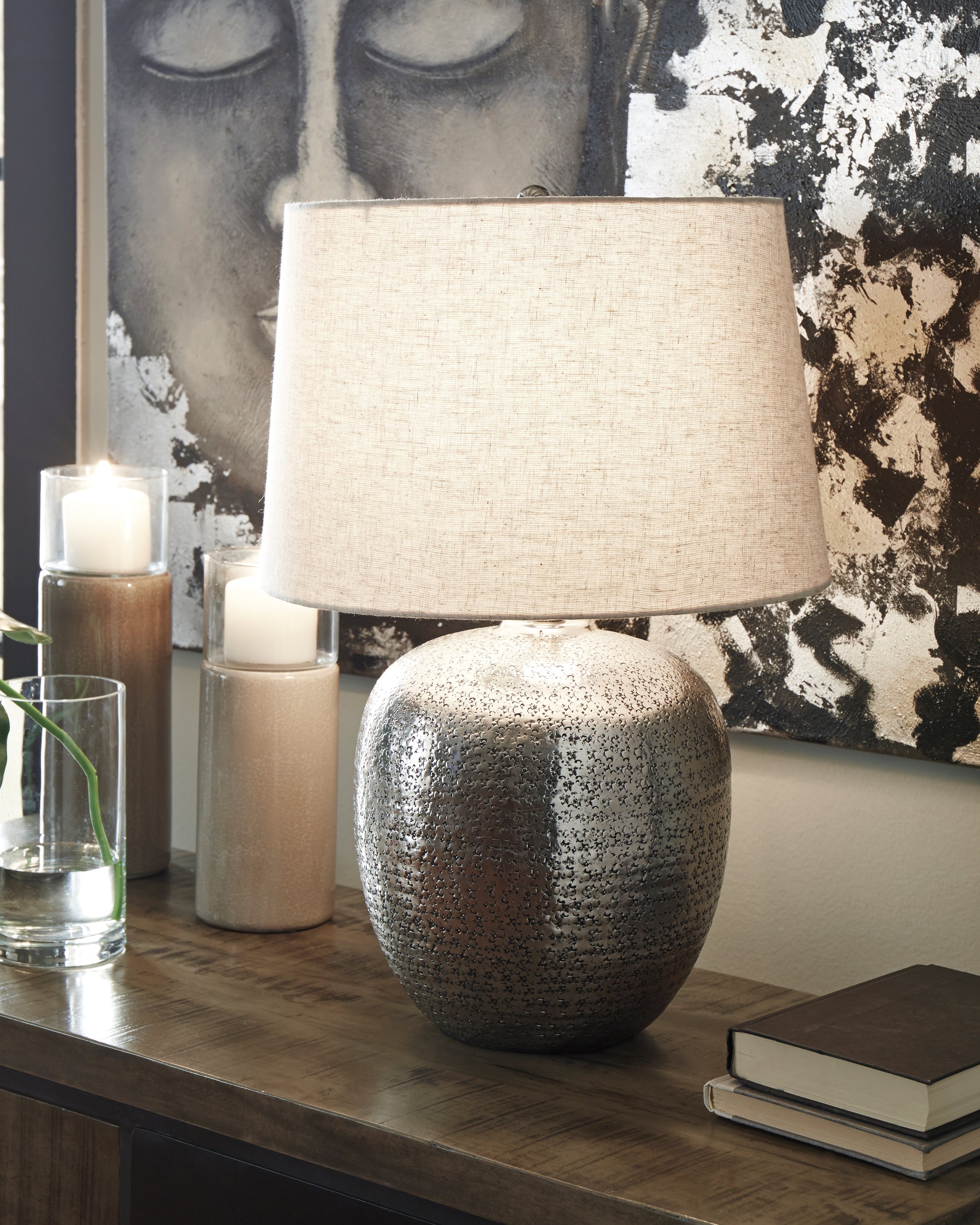 Magalie Antique Silver Finish Table Lamp (Set of 2) - L207314X2