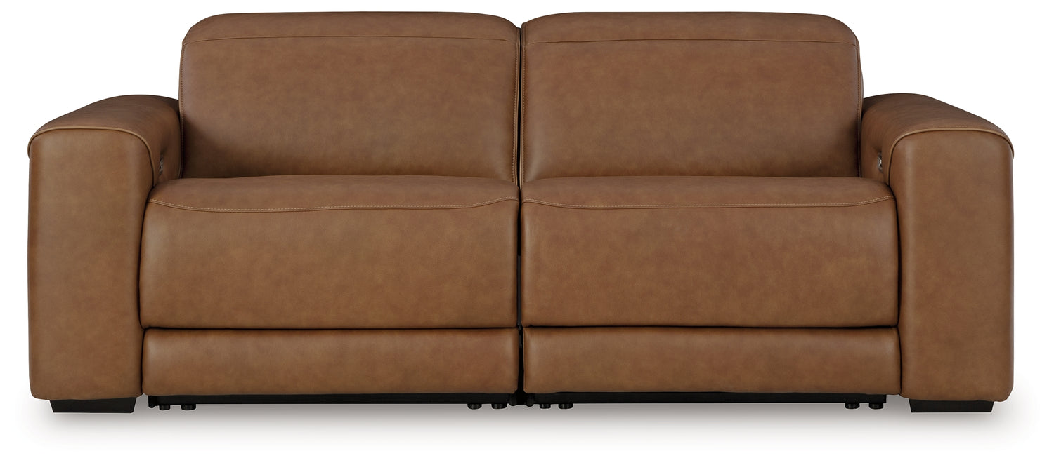 Magic Man Caramel 2-Piece Power Reclining Sectional Loveseat - PCU10700S1