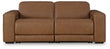Magic Man Caramel 2-Piece Power Reclining Sectional Loveseat - PCU10700S1
