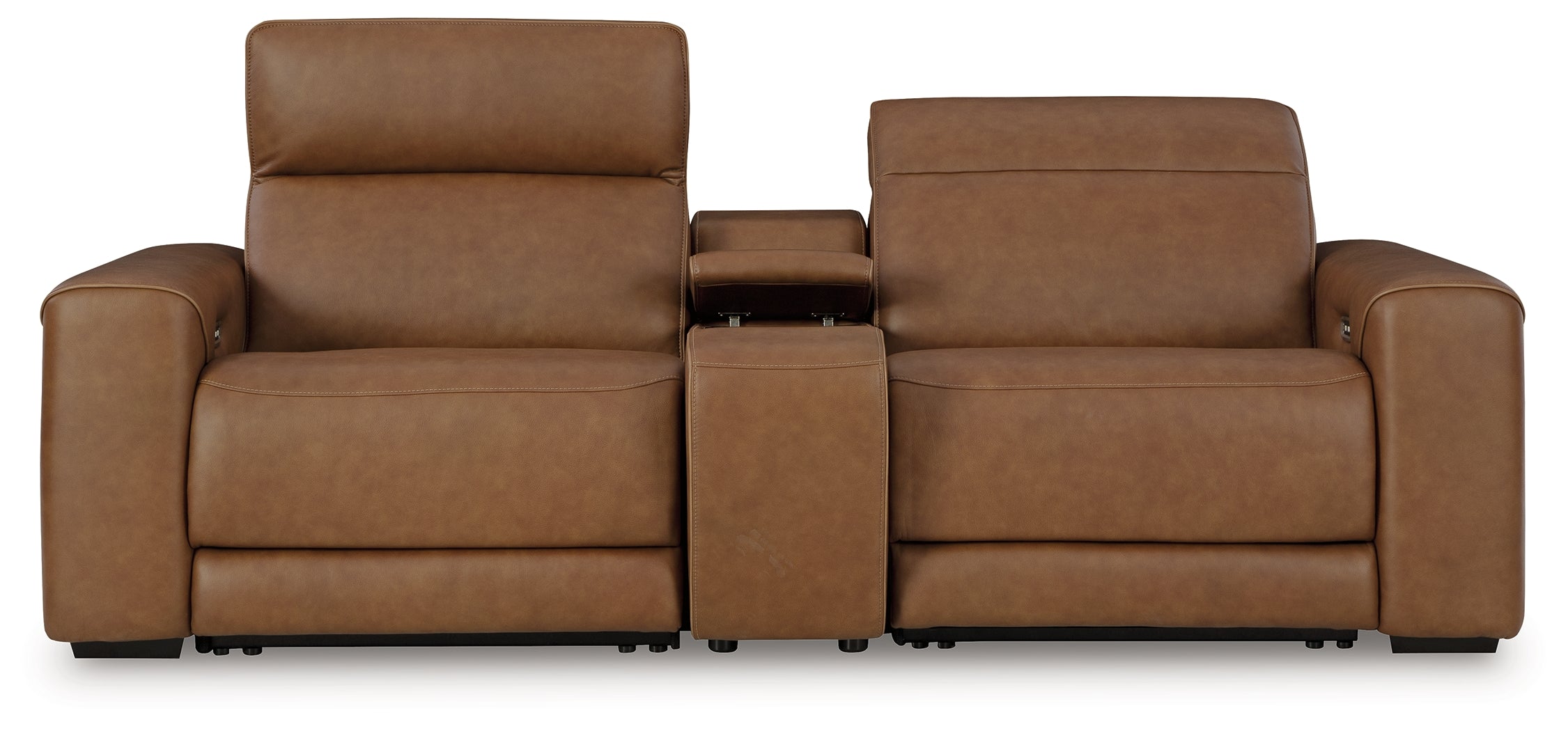 Magic Man Caramel 2-Piece Power Reclining Sectional Loveseat with Console - PCU10700S3