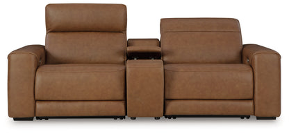 Magic Man Caramel 2-Piece Power Reclining Sectional Loveseat with Console - PCU10700S3