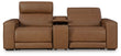 Magic Man Caramel 2-Piece Power Reclining Sectional Loveseat with Console - PCU10700S3