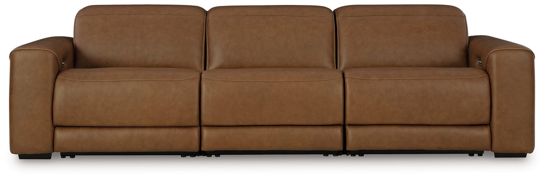 Magic Man Caramel 3-Piece Power Reclining Sectional Sofa - PCU10700S9