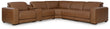 Magic Man Caramel 6-Piece Power Reclining Sectional with Console - PCU10700S14