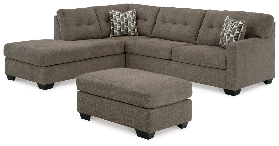 Mahoney 2-Piece Sectional with Ottoman in Chocolate from Ashley - Luna Furniture