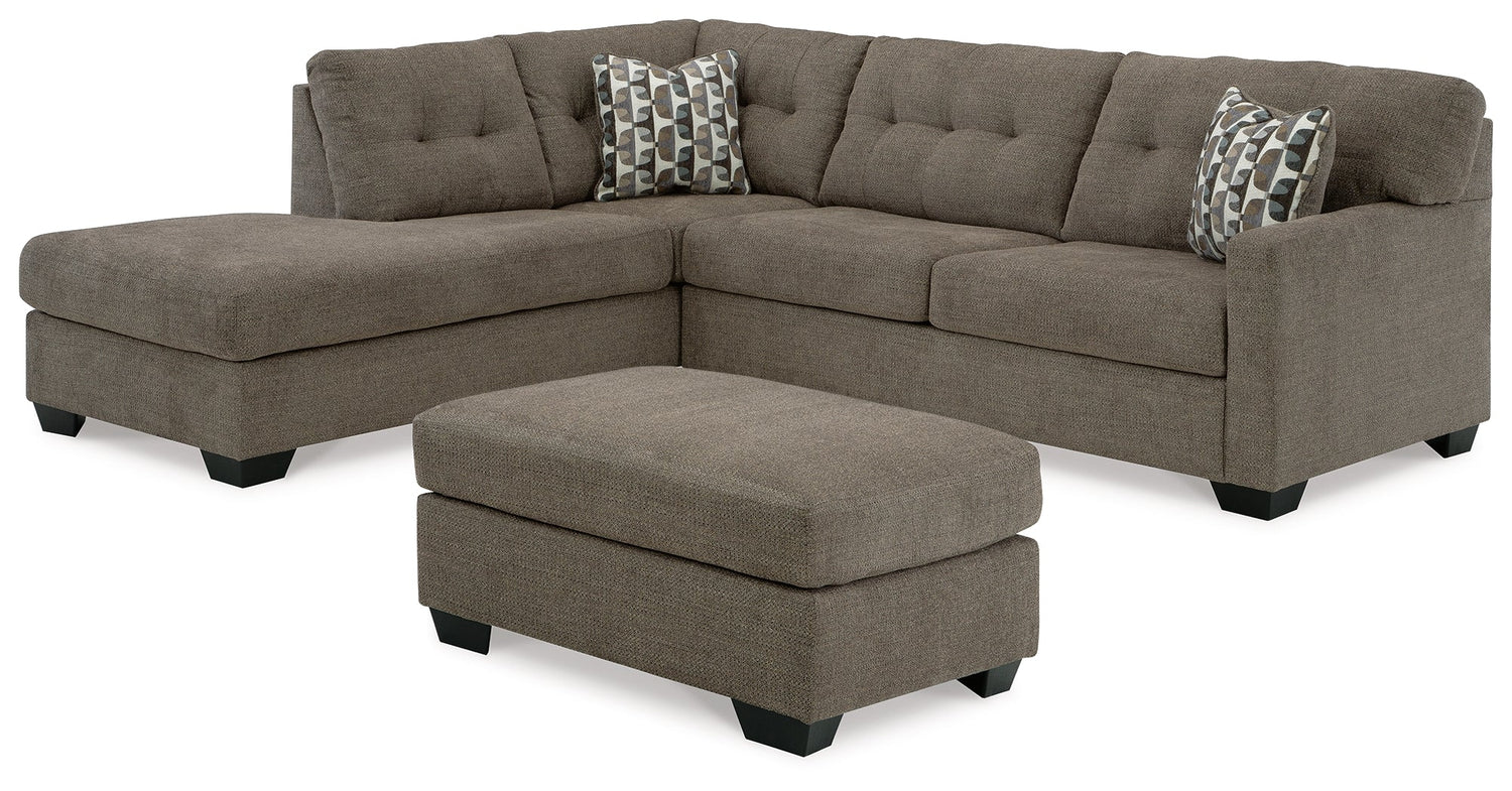 Mahoney 2-Piece Sectional with Ottoman in Chocolate from Ashley - Luna Furniture