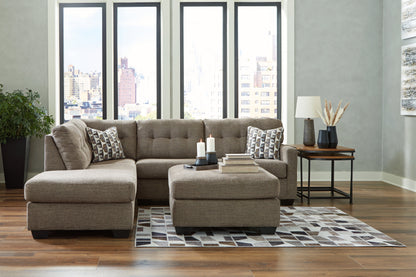 Mahoney 2-Piece Sectional with Ottoman in Chocolate from Ashley - Luna Furniture