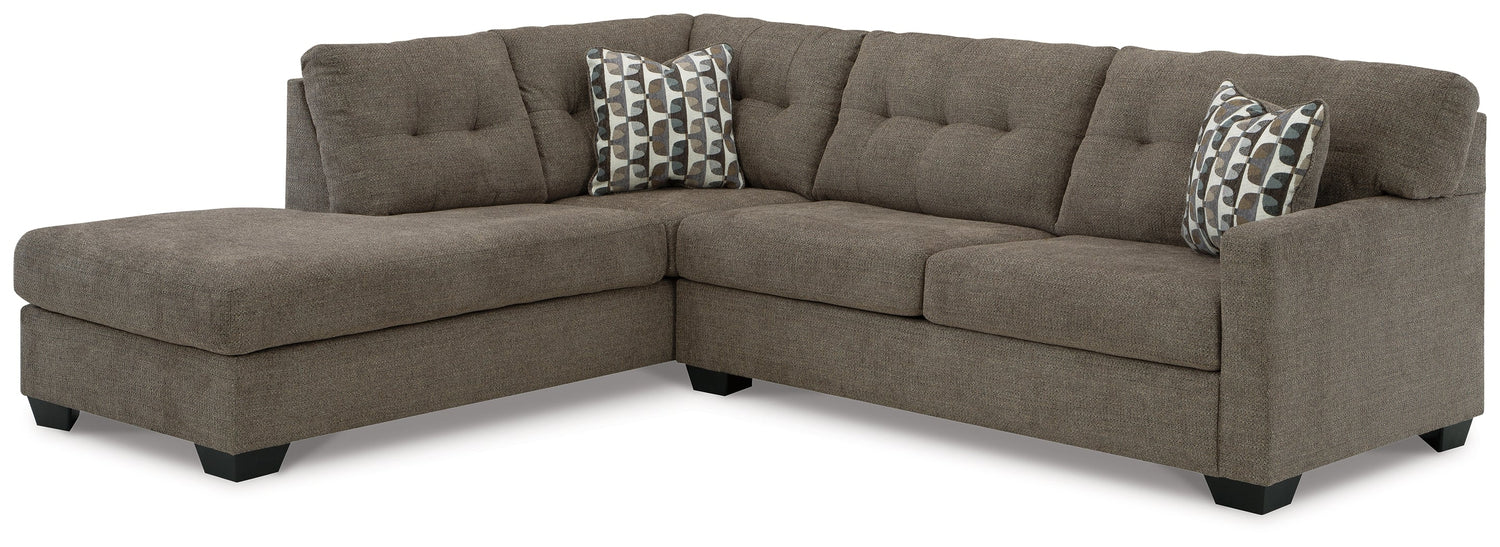 Mahoney 2-Piece Sectional with Ottoman in Chocolate from Ashley - Luna Furniture