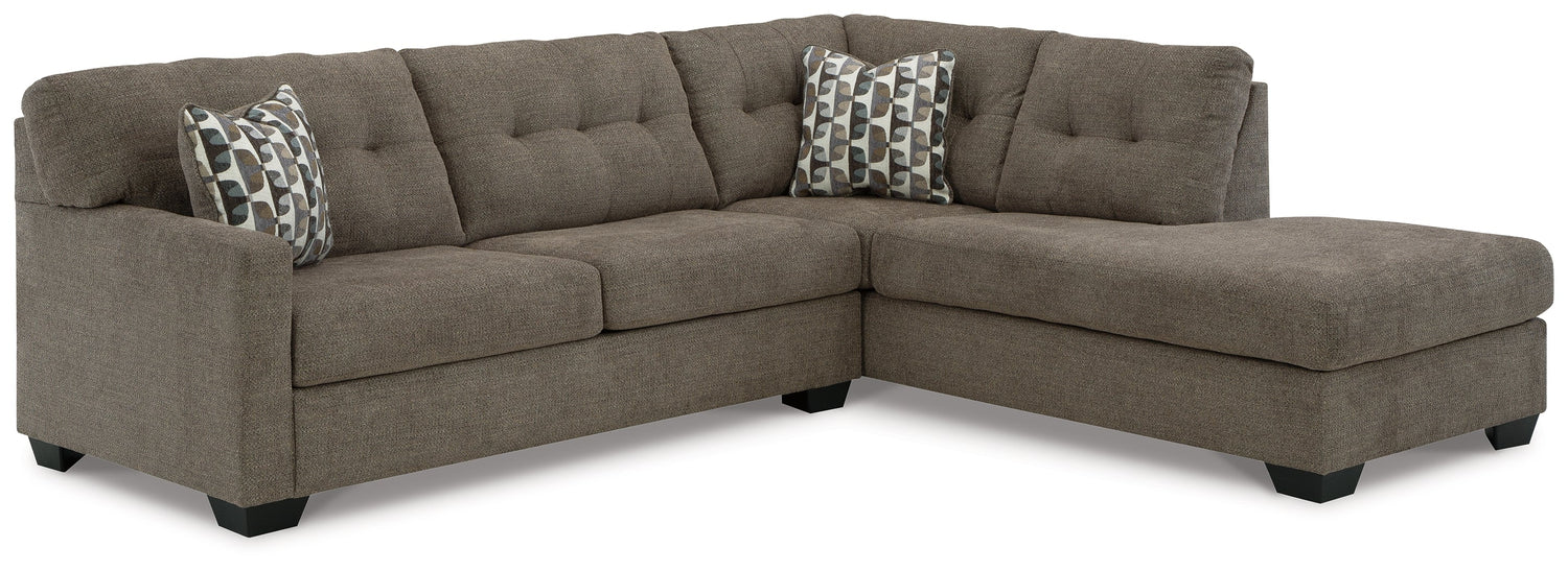 Mahoney 2-Piece Sectional with Ottoman in Chocolate - PKG015088