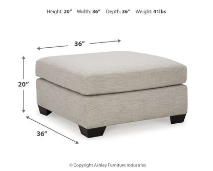 Mahoney 2-Piece Sectional with Ottoman in Pebble - PKG015085