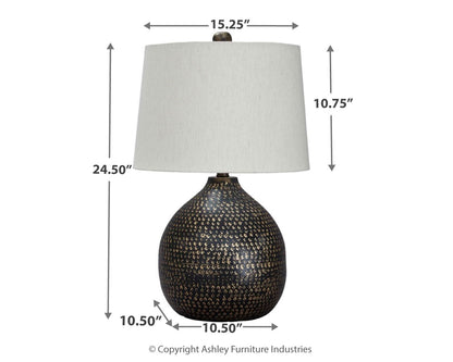 Maire Black/Gold Finish Table Lamp (Set of 2) - L207294X2