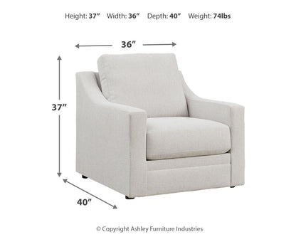 Maitelynn Chair and Ottoman in Chalk - PKG015431