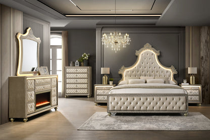 Majesty2 Beige 4PC or 5PC Set - Queen, King *5pc King - Majesty2 Beige Bedroom Set 5pc King