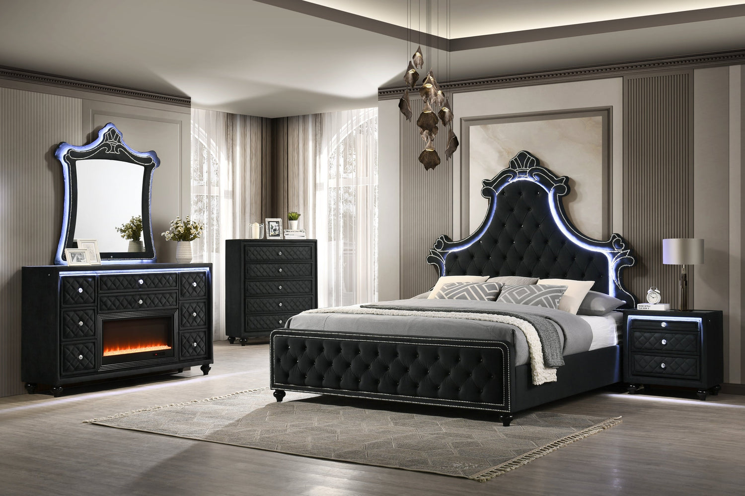 Majesty2 Black 4PC or 5PC Set - Queen, King *5pc King