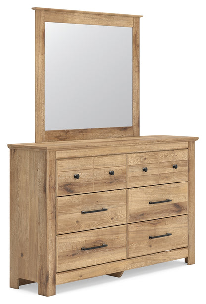 Makidern Tan Dresser and Mirror - PCB1170B1