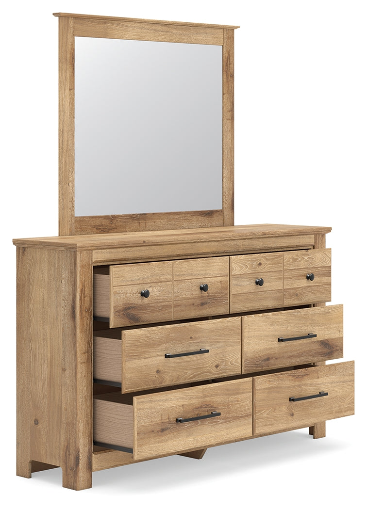 Makidern Tan Dresser and Mirror - PCB1170B1
