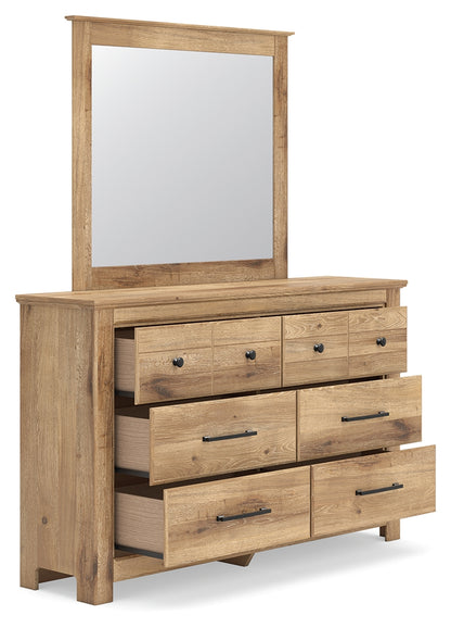 Makidern Tan Dresser and Mirror - PCB1170B1