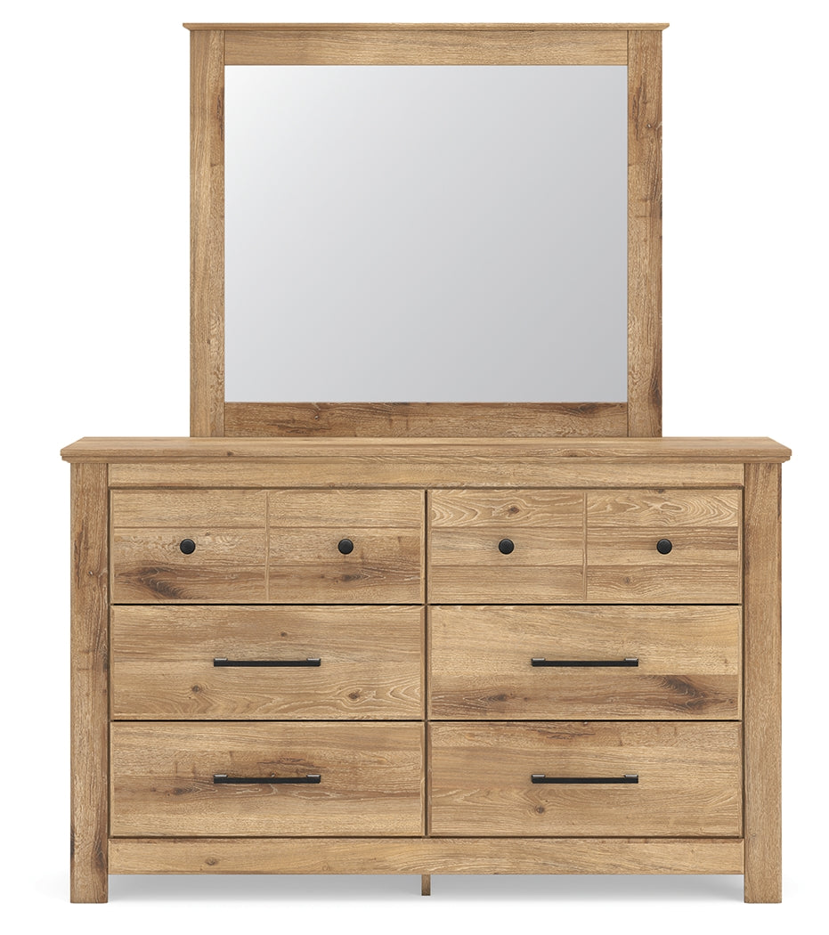 Makidern Tan Dresser and Mirror - PCB1170B1