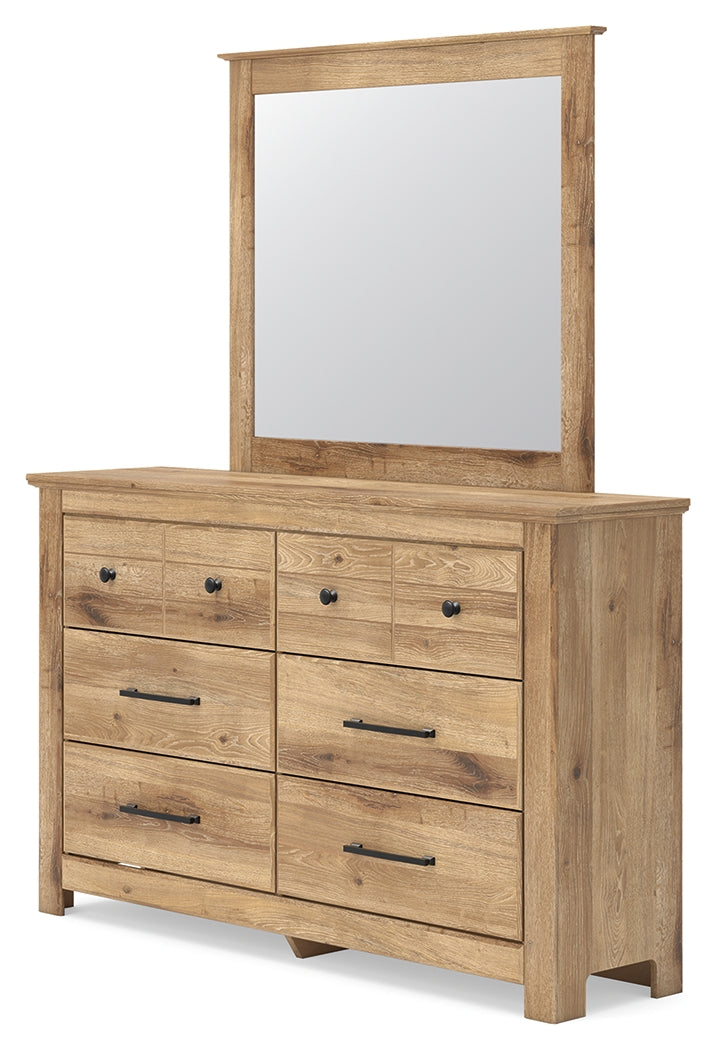 Makidern Tan Dresser and Mirror - PCB1170B1