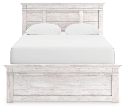 Makidern Whitewash Queen Panel Bed - PCB1171B2