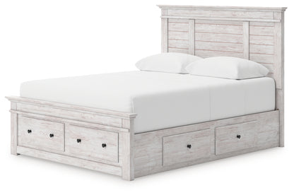 Makidern Whitewash Queen Panel Storage Bed - PCB1171B10