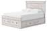 Makidern Whitewash Queen Panel Storage Bed - PCB1171B10