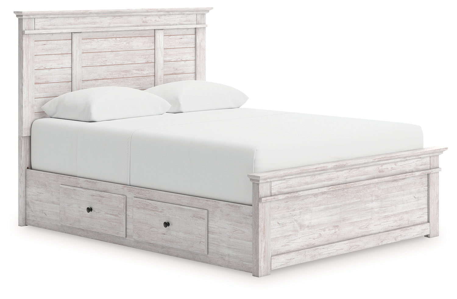 Makidern Whitewash Queen Panel Storage Bed - PCB1171B16