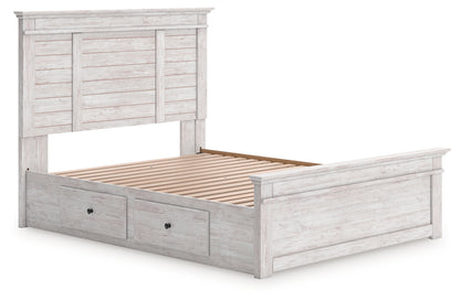 Makidern Whitewash Queen Panel Storage Bed - PCB1171B16