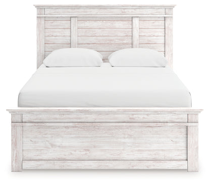 Makidern Whitewash Queen Panel Storage Bed - PCB1171B16