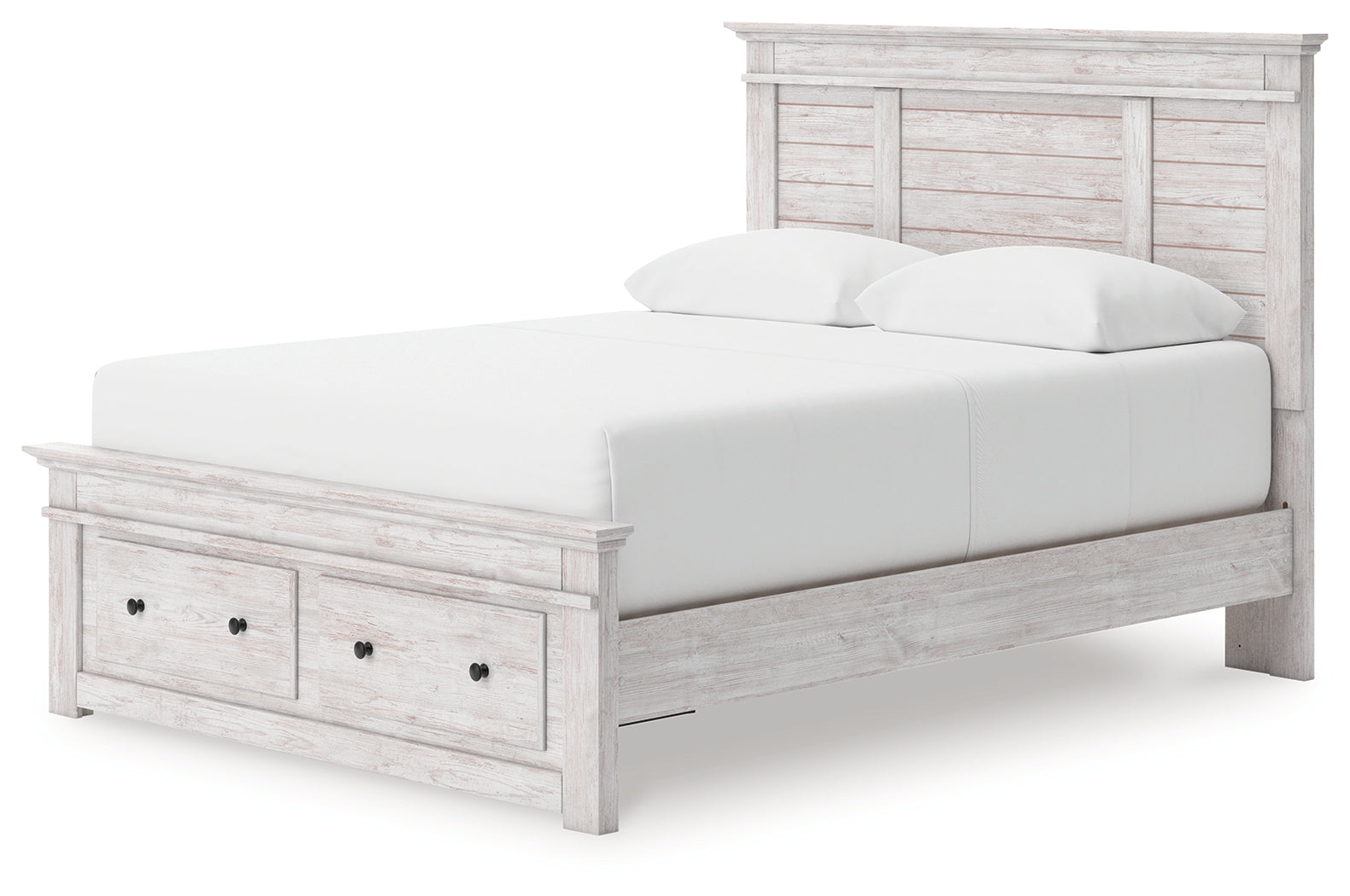 Makidern Whitewash Queen Panel Storage Bed - PCB1171B4