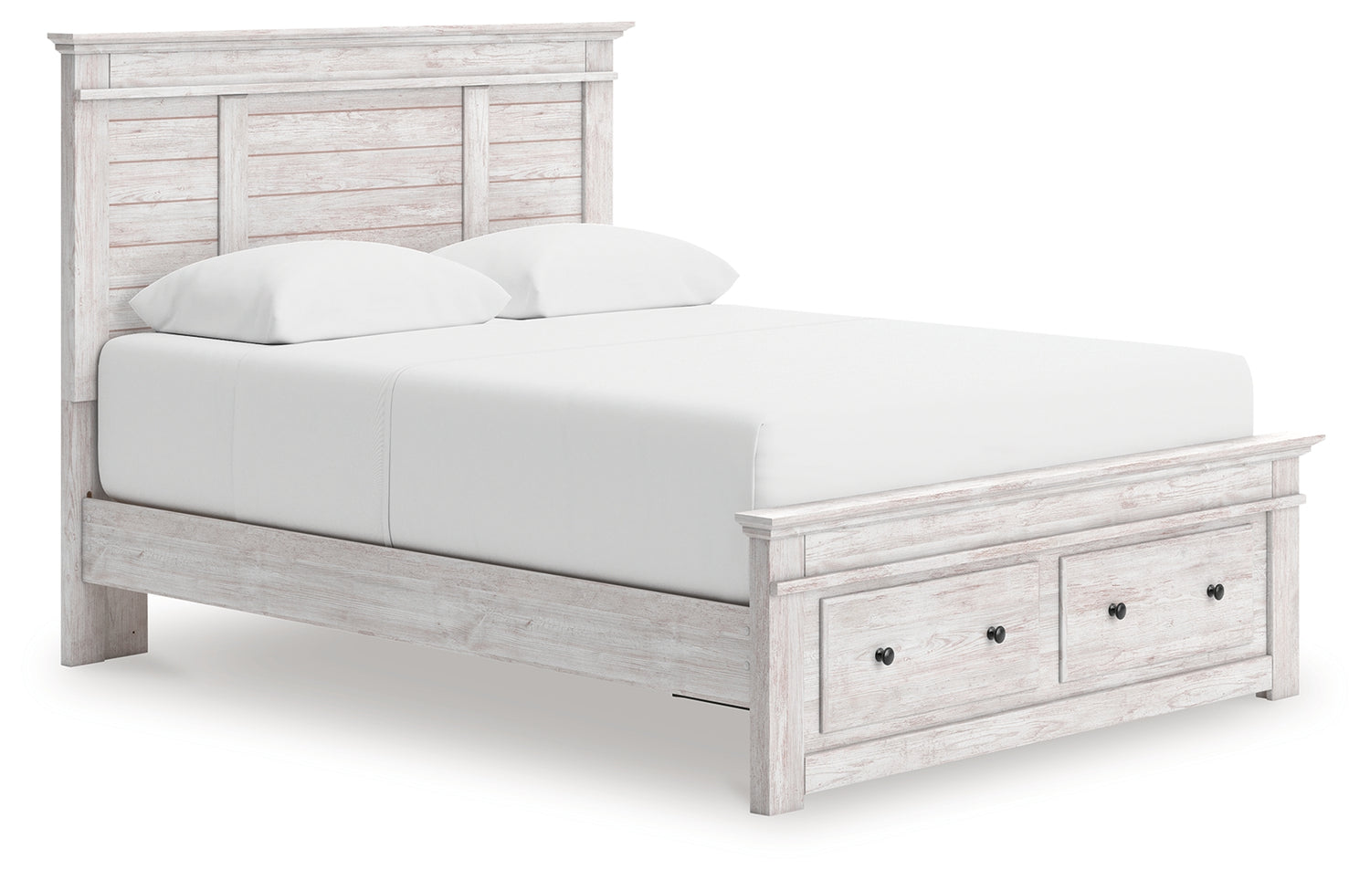 Makidern Whitewash Queen Panel Storage Bed - PCB1171B4