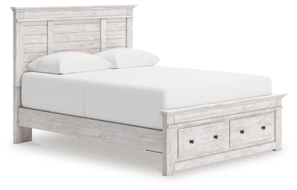 Makidern Whitewash Queen Panel Storage Bed - PCB1171B4