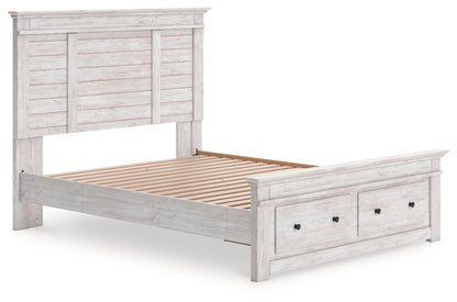 Makidern Whitewash Queen Panel Storage Bed - PCB1171B4