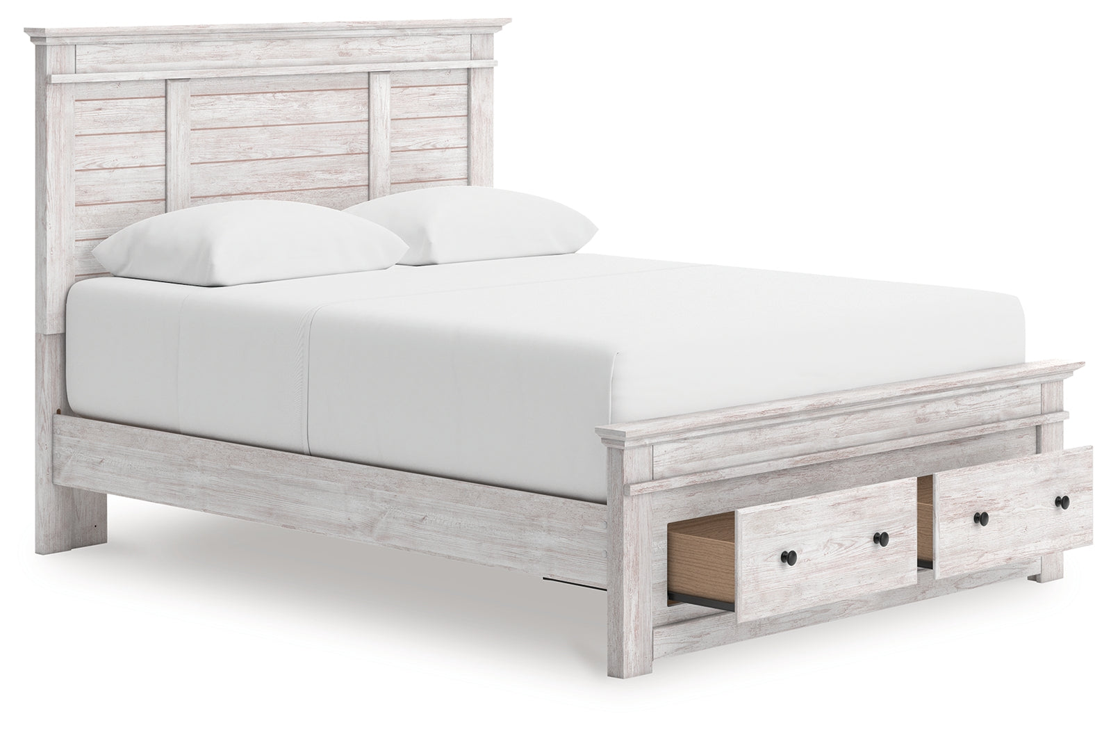 Makidern Whitewash Queen Panel Storage Bed - PCB1171B4