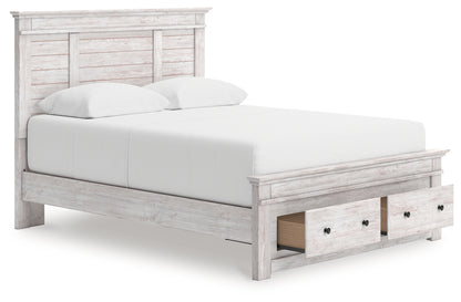 Makidern Whitewash Queen Panel Storage Bed - PCB1171B4