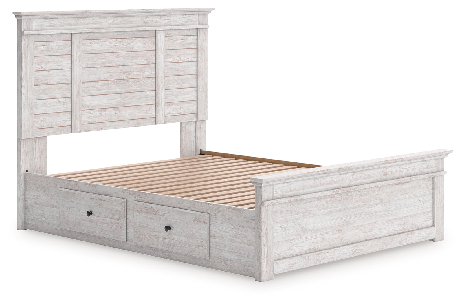 Makidern Whitewash Queen Panel Storage Bed - PCB1171B7
