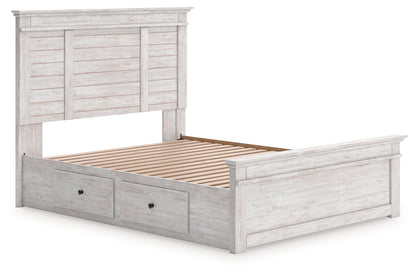 Makidern Whitewash Queen Panel Storage Bed - PCB1171B7