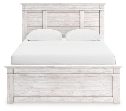 Makidern Whitewash Queen Panel Storage Bed - PCB1171B7