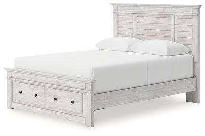 Makidern Whitewash Queen Panel Storage Bed - PCB1171B9