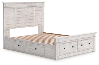 Makidern Whitewash Queen Panel Storage Bed - PCB1171B9