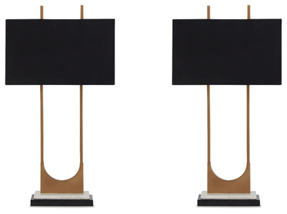 Malana Brass Finish Table Lamp (Set of 2) - L208254X2
