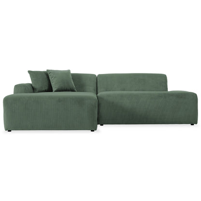 Mar Sectional Green Velvet Sofa (Left Facing) - SEC01600803