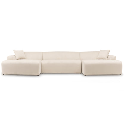Mar U-Shape Corner Sofa - Cream Corduroy - CSC01601301