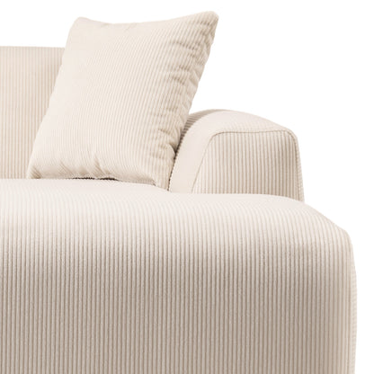 Mar U-Shape Corner Sofa - Cream Corduroy - CSC01601301